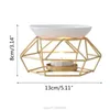 Candle Holders Tealight Warmer Burner Oil Lamp Diffuser Aroma Geometric Metal Wax Melt Ceramic Aromatic Essential Holder