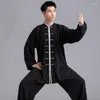 Roupas étnicas Uniforme Tradicional Chinês Wushu Taichi Homens Kungfu Artes Marciais Terno Ternos de Desempenho Tai Chi Roupas de Exercício