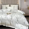 Set di biancheria da letto Ricamo reale europeo di lusso 1000TC Set da sposa in cotone egiziano Copripiumino Copriletto Federa