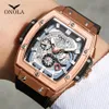 CWP Onola Brand Luxury Classic Quartz Watch 2021 Lumious Tonneau Square Big Wristwatch Business Disigner för Man156N