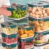 Lagringsflaskor kylskåp behållare timing kontroll spannmål grönsaker kök mat organzier set klass användning
