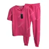 Sportswear Damen-Lässiges Kurzarm-Sporthosen-Set Designer-Mode-Jogging-Set 2-teilige Sportbekleidungshose für Sport/Übung