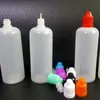 120 ml flaskor PE mjuk genomskinlig tom LDPE -droppare 120 ml plastflaskor med långa tunna nålspetsar barnsäkra mössor för ångsaft flytande oljeförpackningsflaska