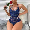 Sexy conjunto y bodysuit lingerie feminina pornô aberto crotchless impertinente y roupa interior babydoll vestido de renda quente lingerie traje erótico q230921