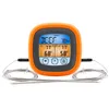 Hushållens termometrar Digital kötttermometer med 2 sonder Larm bakgrundsbelysning Magnetisk temperaturmätare Kompatibel matlagningsugn BBQ Grill 230920