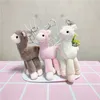 Plush Keychains 12pcs/lot 18cm Cartoon Long-Legged Alpaca Keychain Doll Animal Plush Toys Gifts 230921