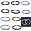 Strand 10st Pet Dog 8mm Matted Black Stone Tiger Eye Chakras Beads Armband For Women Men Energy Buddha Strench smycken