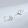 Stud Earrings Classic OOTD Accessories Triangle Light Luxury Jewelry 925 Sterling Silver Zircon Anniversary Gift For Women Y2K