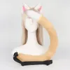 Set di orecchie e coda di gatto in peluche simulato Forniture per feste di Halloween Accessori per giocare a orecchie di gatto e cerchi per capelli cosplay