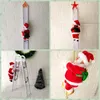 ぬいぐるみの子供たちのぬいぐるみ電気サンタクロースクライミングはしごのおもちゃを歌うクリスマスツリークリスマス装飾おもちゃのためにサンタクロース人形を上下に歌う