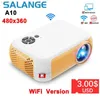 Projektorer Salange Mini Projector A10 480*360 Pixel Mini Beamer Support 1080p Portable USB Video Projector for Homeater Kid Gift Cinema L230923