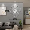 Wanduhren Vintage Metall Kristall Uhr Sunburst Große Morden Interior Home Zimmer Büro Kunst Dekor Hintergrund Ornament