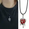 Pendant Necklaces Lava Love Heart Necklace Female Temperament Niche Wax Line Collarbone Chain Korean Student Adjustable Jewelry Dropship