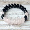 SN1037 Bracelet Mala de Yoga Design de mode Quartz Rose avec Bracelet en Agate noire bijoux populaires Whole290z