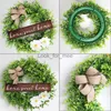 Christmas Decorations 44cm Wreath Christmas Wall Decorations Small Fresh Nameplates Artificial Flowers Round Garland Door Hangers HKD230921