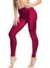 Frauen -Leggings Feste Farbstift Pant Fluoreszenz glänzende Frauen verkaufen lässige Hosen Spandex High Elastic Shinny Jegging