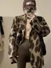 Trajes de mujer Blazers Blazer con estampado de leopardo Chaqueta de tweed Traje de café de lana Abrigo Mujer Otoño Primavera Invierno Elegante Mujer Abrigo suelto Ropa de abrigo 230920