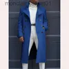 Misto lana da uomo Moda Giacche lunghe bianche Trench Misto lana Soprabito da uomo Trench lungo Cappotti doppiopetto Streetwear Party Giacca allentata J230920