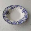 Pratos de porcelana azul e branca com decoração em esmalte prato de sopa de 8,5 polegadas