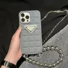 Designer Phone Case Cross Body Phones Cases for IPhone 15 14 13 12 11 Pro Max 15plus 15proamx Leather Phonecase with Card Holder Bag with Pearl Chain Accesories Mens