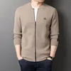 Men's Sweaters 2023 Cardigan Sweater Spring And Autumn Baseball Collar Brushed Long Sleeve Knitted Thin Coat Wear