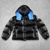 Homens para baixo parkas perolado curto com capuz mulheres jaqueta braço distintivo puffer jaqueta inverno casaco quente tamanho 0--2 x0921