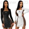 Robes décontractées de base Designer NOUVELLES femmes Marque de luxe Femme Sexy Party Dressss designer à manches longues DMMR