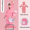 Płaszcza przeciwdeszczowe Śliczne jednorożce Oxford Cloth Baby Rainoat Outdood Wodoodporny płaszcz przeciwdeszczowy Kids Tuit Rainwear Girl Chłopiec 230920