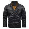 Mens Leather Faux Men Winter Fleece Warm Jacket Diagonal Zipper Motorcycle Coats Fashion Biker PU Jackets Slim Overcoat 230921