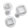 Baking Moulds 3pcs Square Gift Sugarcraft Decor Plunger Cutters Tool Cutter Fondant Decorating Cookie Sugar Craft Mold