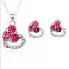 Collares colgantes Collar de corazón rosa Pendientes para mujer Conjuntos de joyas de cadena Collares Para Mujer En Accesorios Moda coreana Estética Linda