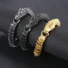 Gothic Biker Dragon Link Chain Bracelet Chinese Style Retro Personality Stainless Steel Men's Bracelet Bangle Huge Heavy 14mm 8.66inch 135g Weight