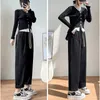 Women's Pants 1 PC Womens Casual Cotton Drawstring Smocked Waist Long With Pockets Beach Trousers For Spring Autumn Straight