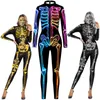 Catsuit Costumes Skeleton Skull Ghost Silm Jumpsuit Catsuit Sexig Women Men Cosplay Costumes Halloween Bodysuit