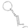 Keychains Lanyards English Letters Keychain 26 A Z Crystal Letter Keyring Key Rings Holder Bag Pendant Charm Chain Fashion Jewelry GI DHJFJ