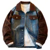 Männer Jacken Amerikanischen Stil Vintage Nähte Cord Jacke Retro Kausalen Lose High Street Denim Männer Tops Männlich Kleidung