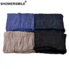 Bufandas SHOWERSMILE Azul Sólido Hombres Otoño Invierno Accesorios para Cálido Largo Casual Marca Bufanda Bufanda 230921