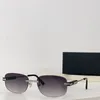 Ny modedesign Small Oval Square Solglasögon 68ZS Rimless Metal Frame Trendy form Enkel mångsidig stil utomhus UV400 -skyddsglasögon