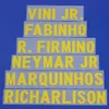 Ensemble de noms de football de l'équipe nationale du Brésil R FIRMINO, personnalisé, nom A-Z, numéro 0-9, imprimé, police de joueur de Football, patch258i, 2021