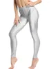 Frauen -Leggings Feste Farbstift Pant Fluoreszenz glänzende Frauen verkaufen lässige Hosen Spandex High Elastic Shinny Jegging