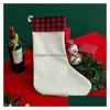 Christmas Decorations Sublimation Stocking Blank Halloween Decoration Candy Socks Santa Gift Bag Heat Transfer Printing Festival Ornam Dhjhr