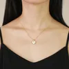 Pendant Necklaces Fashion Design 18K Gold Plated Rose Flower Shape Necklace Chic Women Shell Coin Statement Jewelry