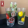 Bottiglie d'acqua trasparenti con personalità Tazza di vetro resistente al calore dipinta a mano creativa Tazze per la casa Succo di tè