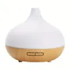 1 humidificateur d'air ultrasonique à brume fraîche à grain de bois avec diffuseur d'huile essentielle - 550 ml / 19,36 oz - Parfait pour une utilisation à la maison et au bureau