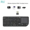 Teclados Original Rii X1 2,4 GHz Mini teclado inalámbrico inglés/RU/ES/FR teclados con panel táctil para Android TV Box/PC/Laptop 230920