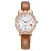 Wristwatches Fashion Watch For Women Digital Dial Children Set Luxury PU Leather Strap Quartz Watches Girls Clock Bracelet Gift