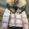 디자이너 새로운 양면 캔 금, 검은 색, 분홍색 3 색 방수 면화 재킷 다운 코트 여자 두꺼운 코트 럭셔리 대형