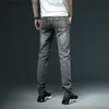 Mäns jeans 2022 Nya herrar Skinny White Jeans Fashion Casual Elastic Cotton Slim Denim Pants Mane Brand Clothing Black Grey Khaki L230921