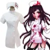 Catsuit Costumes Anime Game Danganronpa Goodbye rozpair Mikan Tsumiki Cosplay kostium peruka biała pielęgniarka Kobieta seksowna halloween karnawałowy garnitur