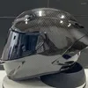 Caschi da moto Casco nero brillante da uomo e da donna che guidano moto integrale da motocross grande spoiler